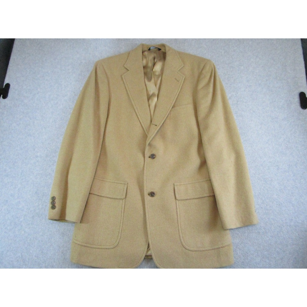 Brooks Brothers Blazer Mens 39 Long Camel Hair Tan Gold Sport Coat Jacket Luxury